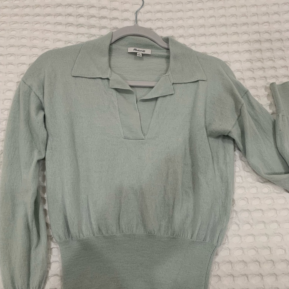 Mint Green Collared Sweater